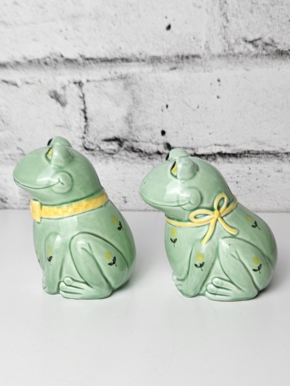 Otagiri Japan Frog Salt Pepper Shakers Spoon Rest Ceramic Kitchen Set Vintage - Picture 4 of 14